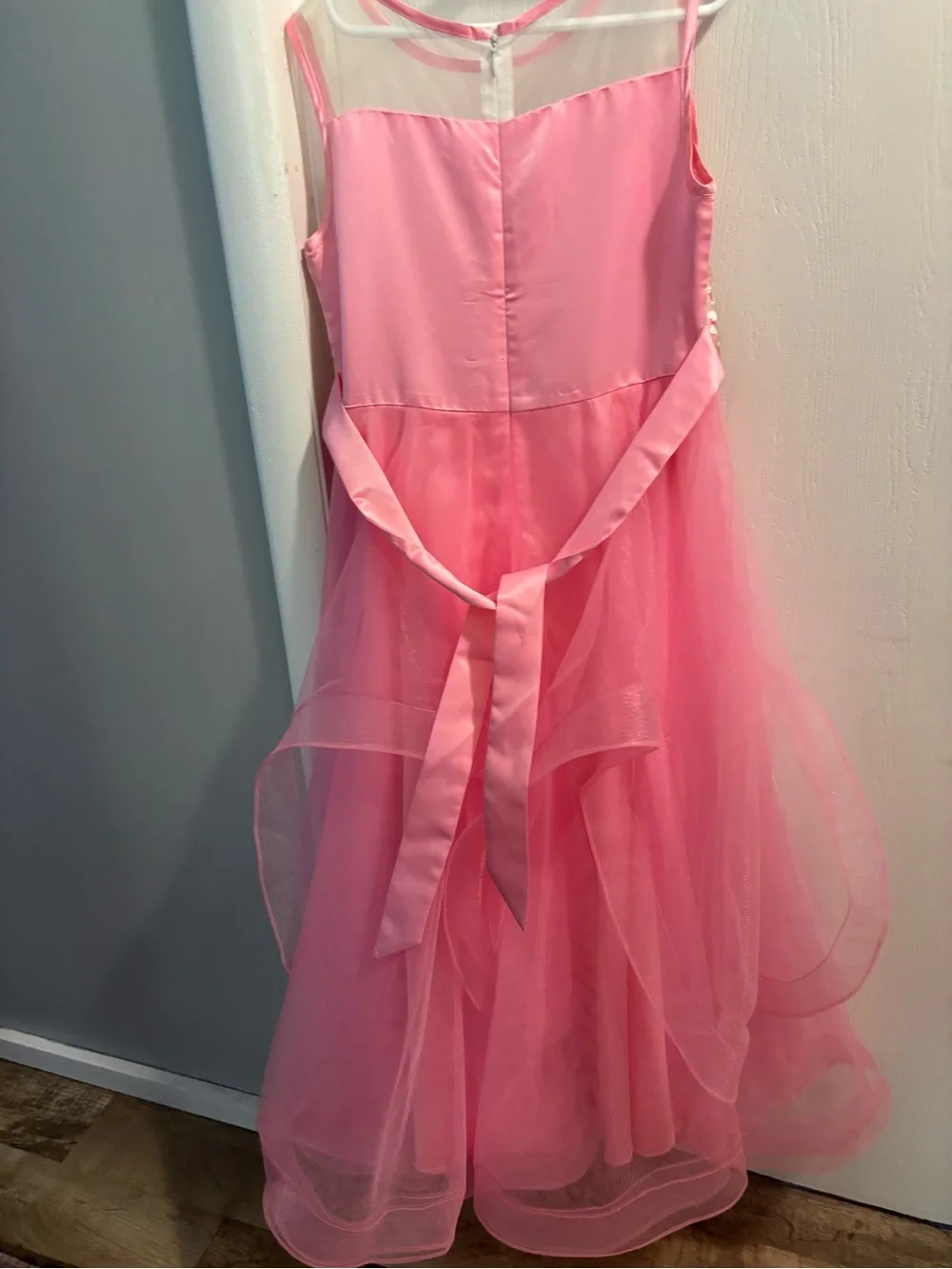 Girls' Pink Tulle Princess Dress with Embellished Bodice
